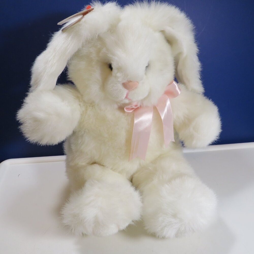 Ty Bunny Candy Plush Classic White Plush Rabbit 3rd Gen 17" Soft Toy